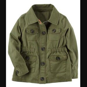 Carters girls military green twill jacket 8